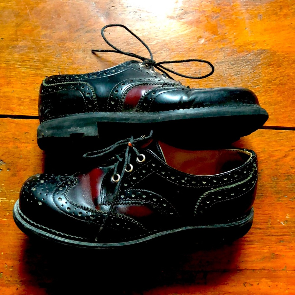 Cordovan and black Fluevog wingtips